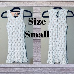 Baby Blue & Beige Lace Dress Size Small